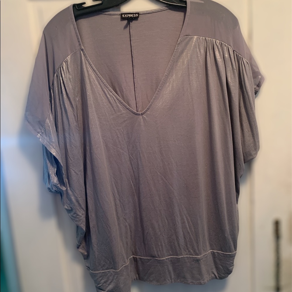 Express silver vneck top